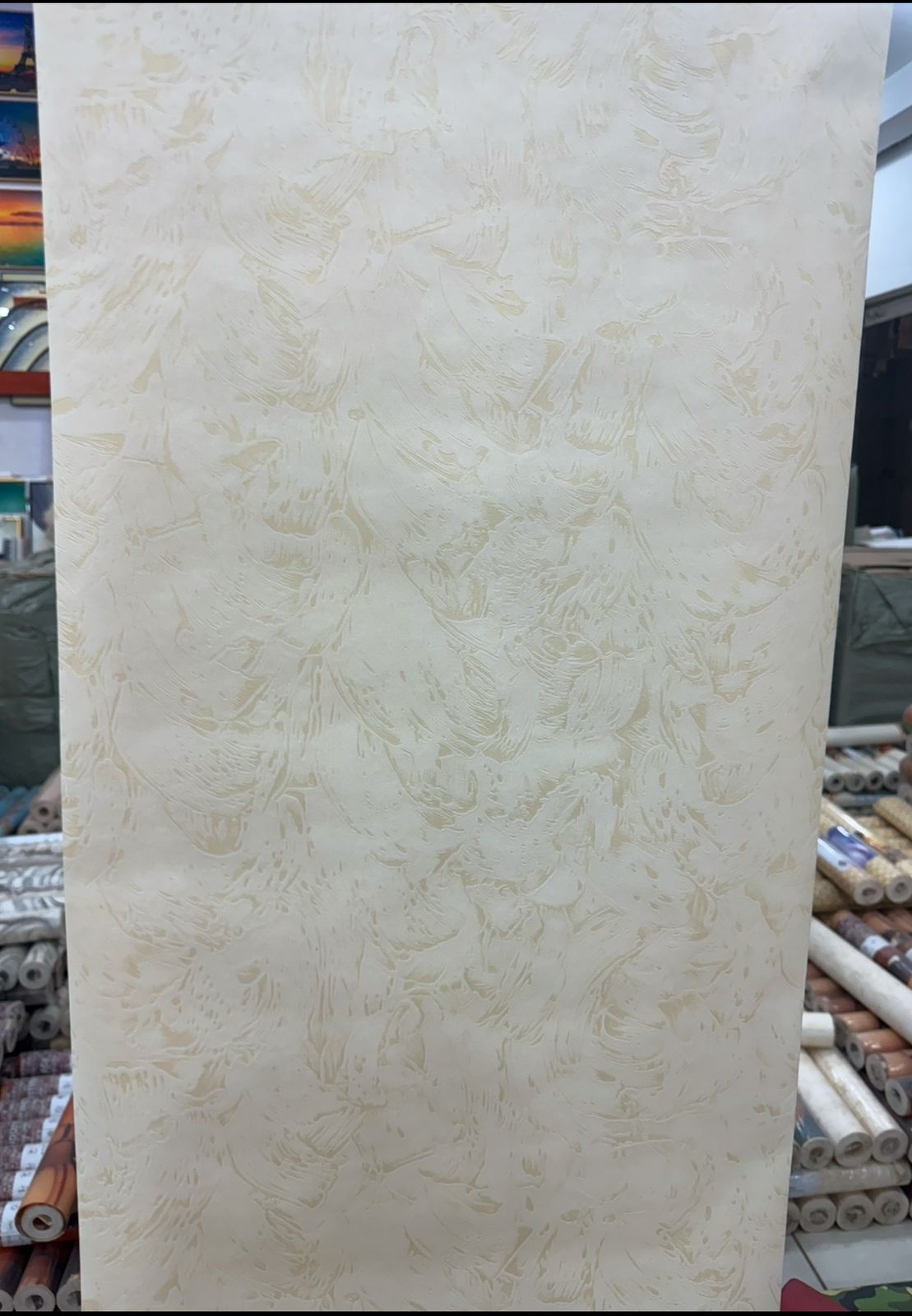 CREAM SELF DESIGN 