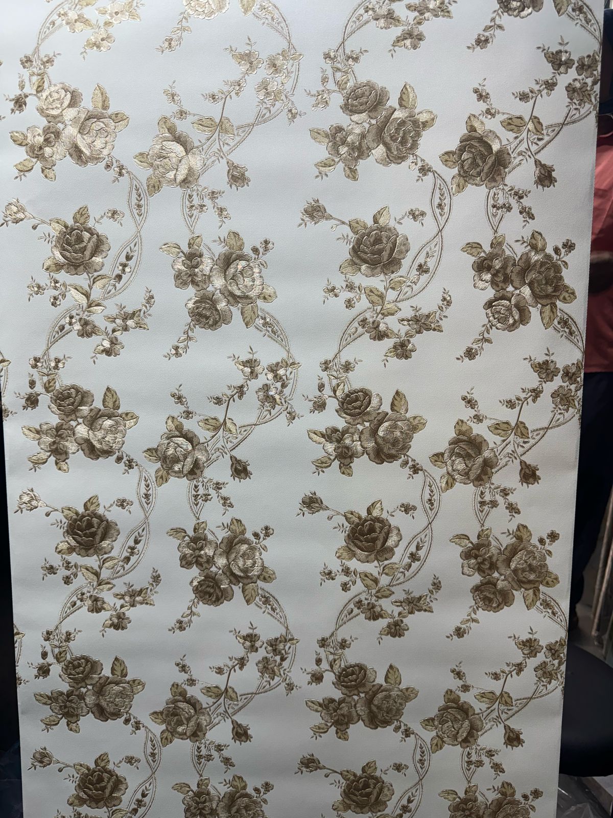 CREAM WITH GOLDEN FLORAL DESIGN 