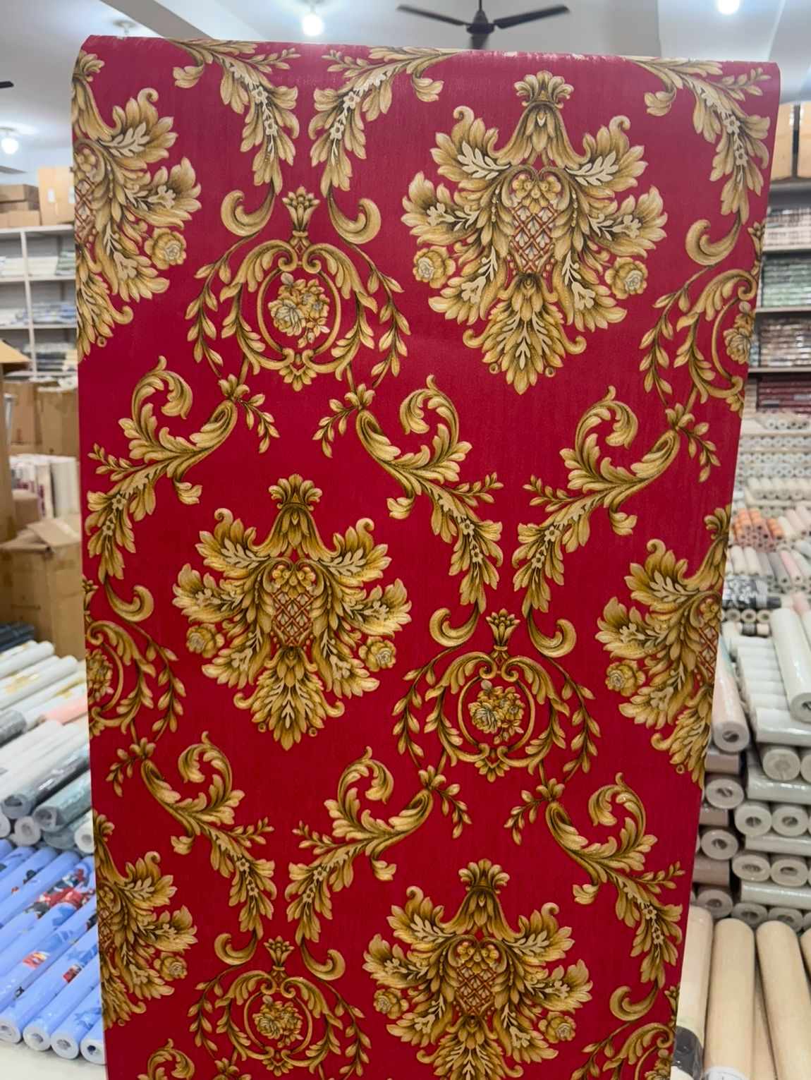 RED AND GOLDEN FLORAL DESIGN 
